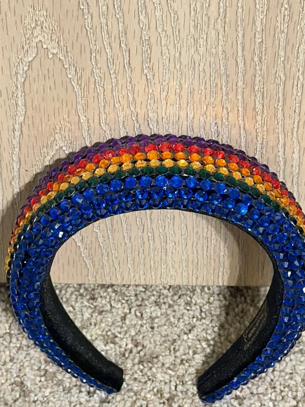 Handmade Crystal Embellished Multicolor Rainbow Headband